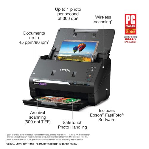  Amazon Renewed Epson FastFoto FF-680W Wireless High-speed Photo and Document Scanning System (Renewed)