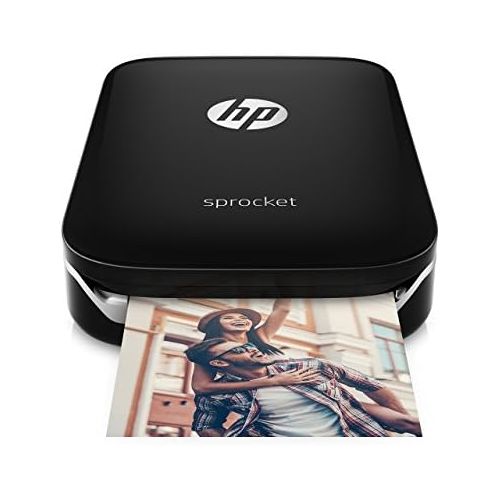  Amazon Renewed HP Sprocket Portable Photo Printer, print social media photos on 2x3 sticky-backed paper - black (X7N08A) (Renewed)