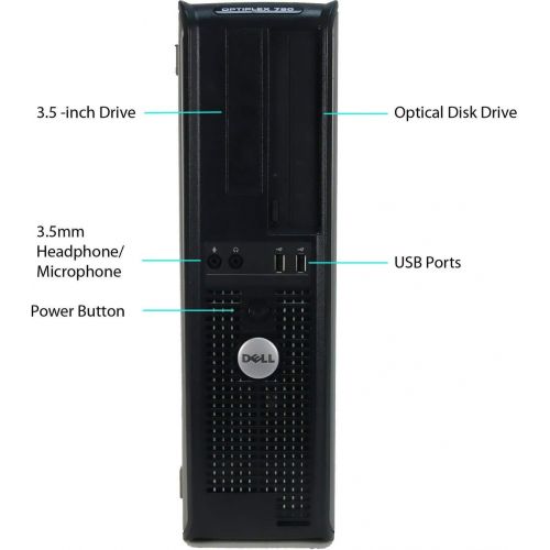 델 Dell OptiPlex, Intel Core 2 Duo 2.9GHz Processor, 4GB Memory, 160GB Hard Drive, DVD, Windows 10, WiFi (Renewed)