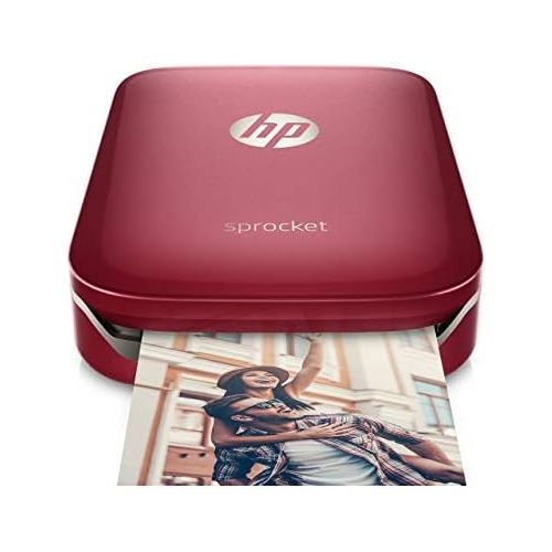 에이치피 HP Sprocket Portable Photo Printer, Print Social Media Photos on 2x3 Sticky-Backed Paper - Red (Z3Z93A) (Renewed)