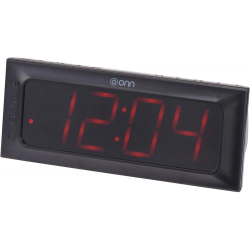  Amazon Renewed ONN AM/FM Digital Alarm Clock Radio Black Large 2 Inch By 6.4 Inch Wide LED Display (Renewed): Home Audio & Theater