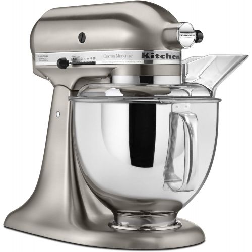  Amazon Renewed KitchenAid KSM152PSNK 5-Qt. Custom Metallic Series with Pouring Shield - Brushed Nickel (Renewed)