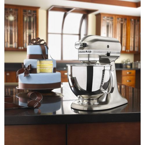  Amazon Renewed KitchenAid KSM152PSNK 5-Qt. Custom Metallic Series with Pouring Shield - Brushed Nickel (Renewed)