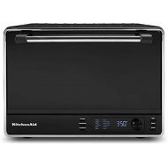 Amazon Renewed KitchenAid KCO255BM Dual Convection Countertop Toaster Oven, 12 preset cooking functions to roast, bake, fry meals, desserts, grill rack, baking pan, Digital display, non-stick int
