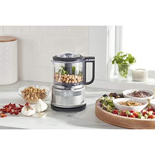  Amazon Renewed KitchenAid KFC3516CU 3.5 Cup Mini Food Processor, Contour Silver (Renewed)