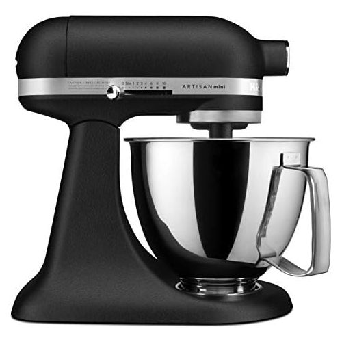  Amazon Renewed KitchenAid KSM3316XBK Artisan Mini Stand Mixers, 3.5 quart, Imperial Black (Renewed)