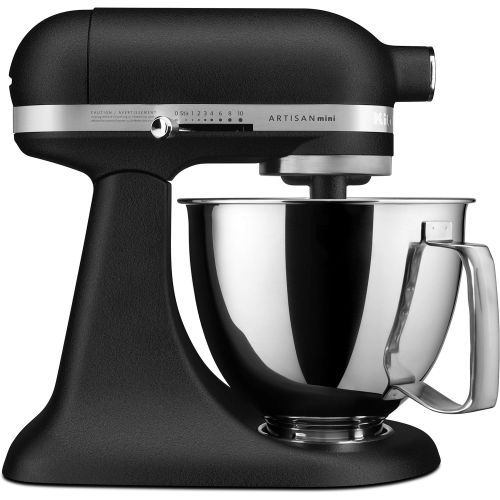  Amazon Renewed KitchenAid KSM3316XBK Artisan Mini Stand Mixers, 3.5 quart, Imperial Black (Renewed)