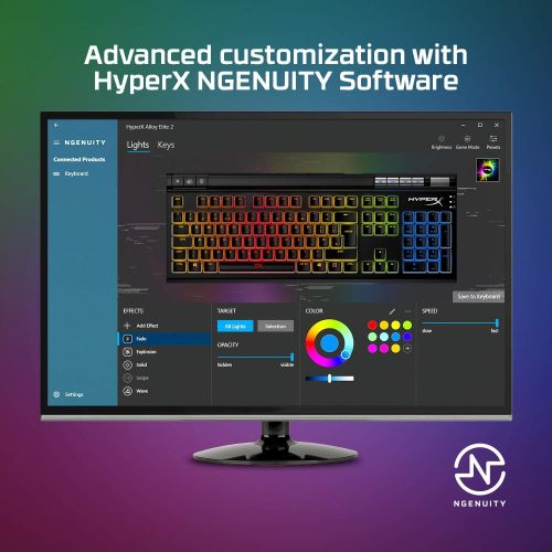  Amazon Renewed HyperX Alloy Elite 2 ? Mechanical Gaming Keyboard, Software-Controlled Light & Macro Customization, ABS Pudding Keycaps, Media Controls, RGB LED Backlit. Linear Switch, HyperX Red