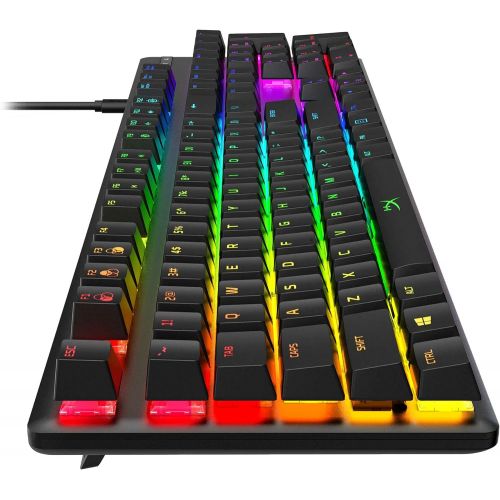  Amazon Renewed HyperX Alloy Origins - Mechanical Gaming Keyboard, Software-Controlled Light & Macro Customization, Compact Form Factor, RGB LED Backlit - Tactile HyperX Aqua Switch (Renewed)