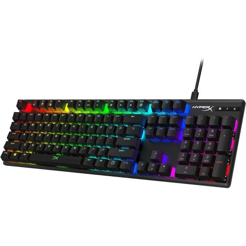  Amazon Renewed HyperX Alloy Origins - Mechanical Gaming Keyboard, Software-Controlled Light & Macro Customization, Compact Form Factor, RGB LED Backlit - Tactile HyperX Aqua Switch (Renewed)