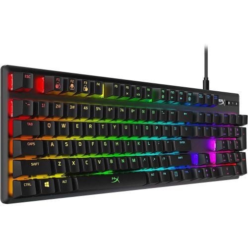  Amazon Renewed HyperX Alloy Origins - Mechanical Gaming Keyboard, Software-Controlled Light & Macro Customization, Compact Form Factor, RGB LED Backlit - Tactile HyperX Aqua Switch (Renewed)