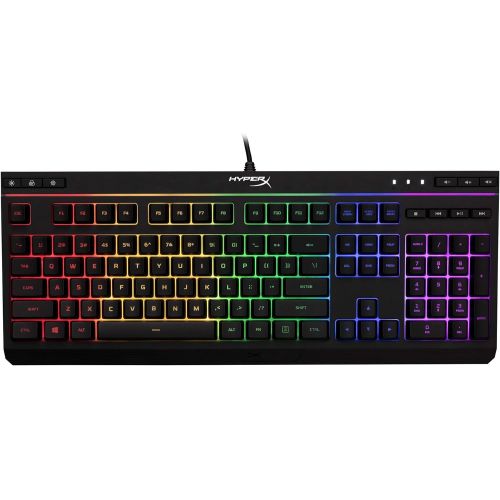  Amazon Renewed HyperX Alloy Core RGB Gaming Keyboard Comfortable Quiet Silent Keys with RGB LED Lighting Effects, Spill Resistant, Dedicated Keys, Compatible with Windows 10/8.1/8/7 Black (Renewe