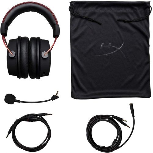  Amazon Renewed HyperX Cloud Alpha Gaming Headset - Dual Chamber Drivers - Durable Aluminum Frame - Detachable Microphone - Works with PC, PS4, PS4 PRO, Xbox One, Xbox One S (HX-HSCA-RD/AM) (Renew