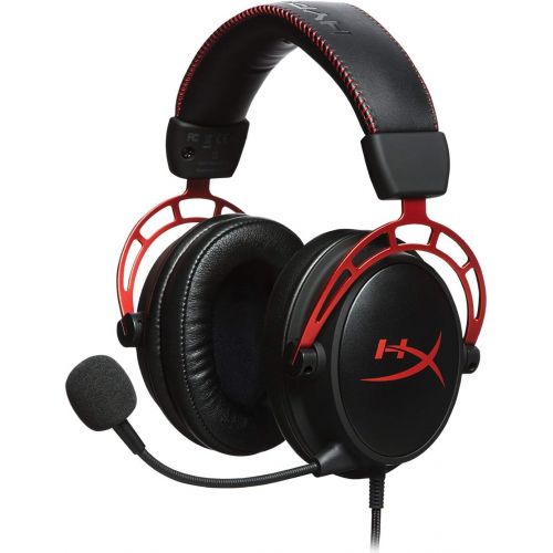  Amazon Renewed HyperX Cloud Alpha Gaming Headset - Dual Chamber Drivers - Durable Aluminum Frame - Detachable Microphone - Works with PC, PS4, PS4 PRO, Xbox One, Xbox One S (HX-HSCA-RD/AM) (Renew