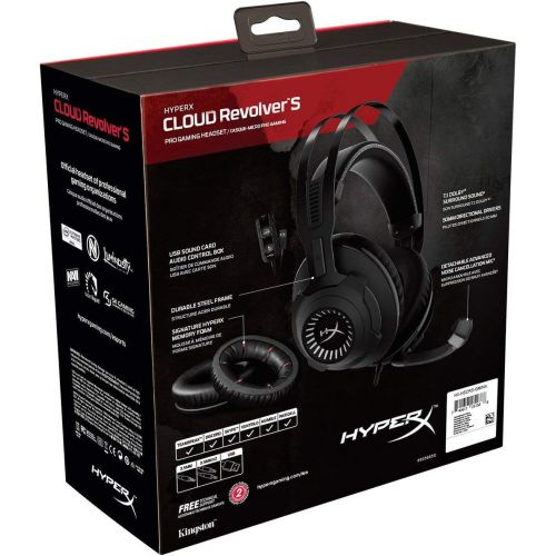  Amazon Renewed HyperX Cloud Revolver S Gaming Headset with Dolby 7.1 Surround Sound - Steel Frame - Signature Memory Foam, Premium Leatherette, for PC, PS4, PS4 PRO, Xbox One, Xbox One S (HX-HSCR