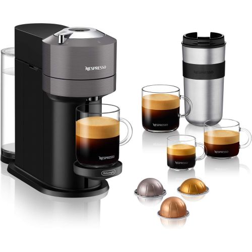  Amazon Renewed Nespresso Vertuo Next Coffee and Espresso Machine by DeLonghi, Dark Grey, Compact, One Touch to Brew, Single-Serve Coffee Maker and Espresso Machine (Renewed)