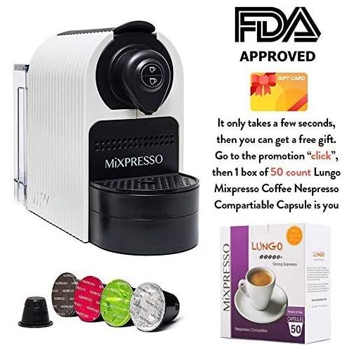  Amazon Renewed Mixpresso Espresso Machine for Nespresso Compatible Capsule, Single Serve Coffee Maker Programmable Buttons for Espresso and Lungo, Premium Italian 19 Bar High Pressure Pump 27oz 1