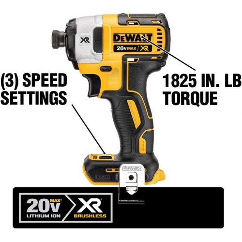  Amazon Renewed DEWALT DCF887BR 20V MAX XR 1/4in 3-Speed Cordless Impact Driver TOOL ONLY (Renewed)