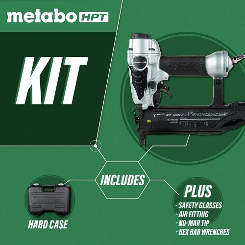  Amazon Renewed Metabo HPT NT50AE2M 18-Gauge 2 in. Finish Brad Nailer Kit (Renewed)