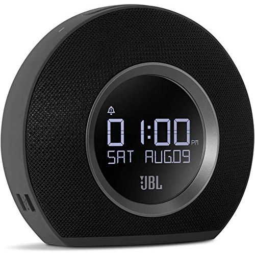  Amazon Renewed JBL Horizon Bluetooth Alarm Clock Radio with Multi Alarm, Gentle Waking Ambient LED Light, Auto LCD Display and Dual USB Charging (Black, Horizon AM Radio) (Renewed)