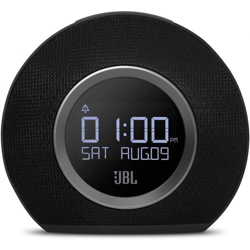  Amazon Renewed JBL Horizon Bluetooth Alarm Clock Radio with Multi Alarm, Gentle Waking Ambient LED Light, Auto LCD Display and Dual USB Charging (Black, Horizon AM Radio) (Renewed)