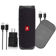 Amazon Renewed JBL Flip 5 Wireless Bluetooth Speaker iPX7 Waterproof - W/ 3.0 Fast 10W Qi Dashboard Power Mat (Renewed)