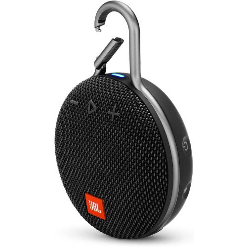  Amazon Renewed JBL Clip 3 Portable IPX7 Waterproof Wireless Bluetooth Speaker with Built-in Carabiner, Noise-Canceling Speakerphone and Microphone, Black (Renewed)