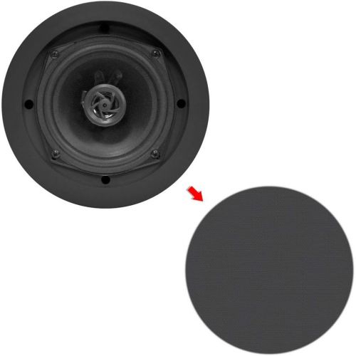  Amazon Renewed Pyle PDIC81RDBK, 8 Ceiling Wall Mount Speakers - Pair of 2-Way Midbass Woofer Speaker 1/2 Polymer Dome Tweeter Flush Design w/ 50Hz - 20kHz Frequency Response