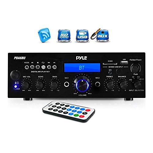  Amazon Renewed Pyle 200W Bluetooth LCD FM Stereo Amp Receiver w/Remote (Renewed)