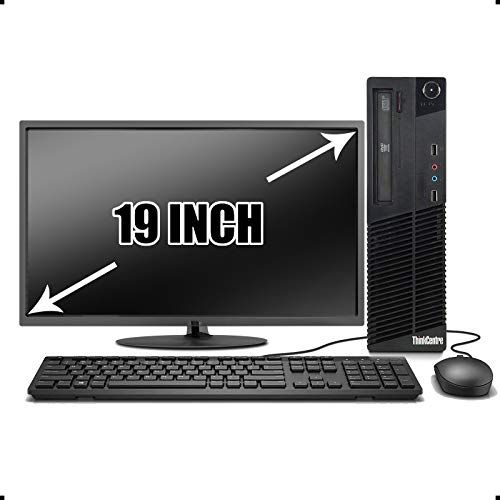  Amazon Renewed Lenovo ThinkCentre Small Form Desktop PC Computer Package, Intel Quad Core i5 up to 3.4GHz, 8G DDR3, 1T, DVD, VGA, DP, 19 Inch LCD Monitor(Brands May Vary), Keyboard, Mouse, Win 10