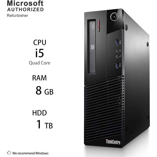  Amazon Renewed Lenovo ThinkCentre Small Form Desktop PC Computer Package, Intel Quad Core i5 up to 3.4GHz, 8G DDR3, 1T, DVD, VGA, DP, 19 Inch LCD Monitor(Brands May Vary), Keyboard, Mouse, Win 10