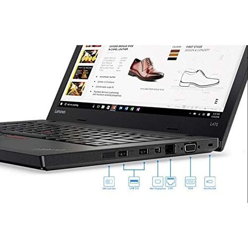  Amazon Renewed Lenovo ThinkPad L470 Windows 10 Pro - i5-6300U, 256GB SSD, 8GB RAM, 14-inch IPS FHD (1920x1080) Matte Display, Intel HD Graphics 520 (Renewed)