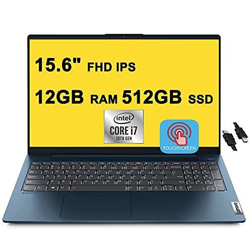  Amazon Renewed 2021 Flagship Lenovo IdeaPad 5 Business 15 Laptop 15.6 FHD IPS Touchscreen 11th Gen Intel 4-Core i7-1165G7 12GB RAM 512GB SSD Fingerprint Backlit Keyboard USB-C Dolby Win10 Blue (R