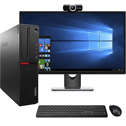  Amazon Renewed Lenovo M700 SFF Computer Desktop PC, Intel Core i5 6500 Processor, 16GB Ram, 512GB M.2 SSD, Wireless Keyboard Mouse, 24-inch FHD Monitor, 1080p Webcam, WiFi Bluetooth, Windows 10 P