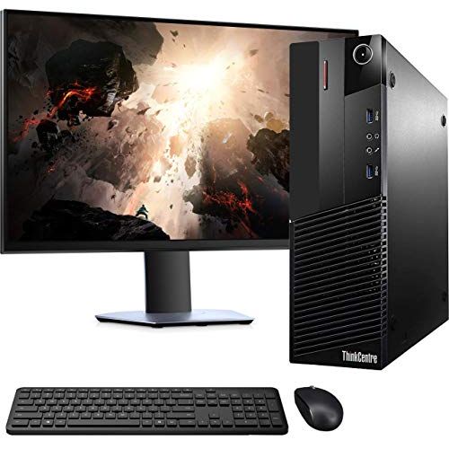  Amazon Renewed Lenovo ThinkCentre M93P SFF Computer Desktop PC, Intel Core i7 3.4GHz Processor, 8GB Ram, 128GB M.2 SSD, 500GB HDD, Wireless Keyboard & Mouse, WiFi Bluetooth, New 19 Monitor, Win 1