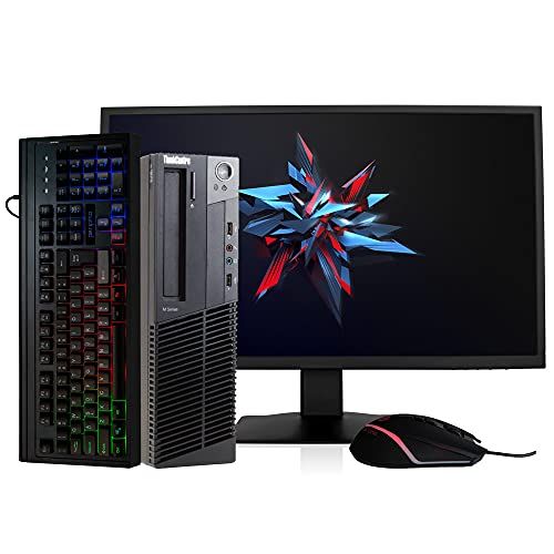  Amazon Renewed Lenovo ThinkCentre M92P Desktop Computer PC, Intel Quad-Core i5, 2TB HDD Storage, 16GB DDR3 RAM, Windows 10 Pro, DVD, WiFi, New 24in Monitor, RGB Productivity Bundle (Renewed)