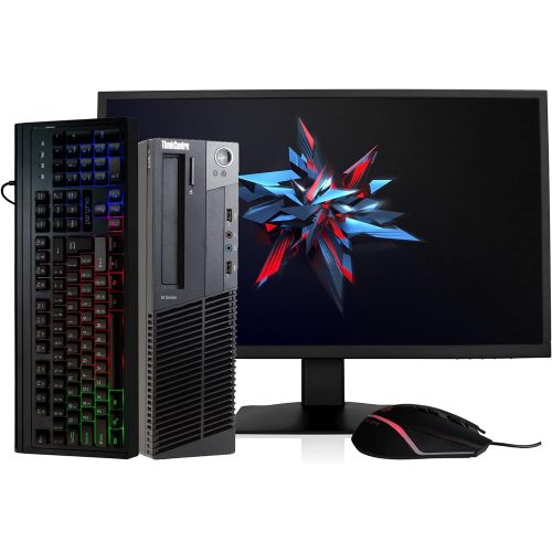  Amazon Renewed Lenovo ThinkCentre M92P Desktop Computer PC, Intel Quad-Core i5, 2TB HDD Storage, 16GB DDR3 RAM, Windows 10 Pro, DVD, WiFi, New 24in Monitor, RGB Productivity Bundle (Renewed)