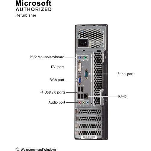  Amazon Renewed lenovo ThinkCentre M72e High Performance Small Form Factor Desktop Computer, Intel Dual Core i3-3220 3.3Ghz CPU, 8GB RAM, 500GB HDD, DVD RW, Windows 10 Professional (Renewed)