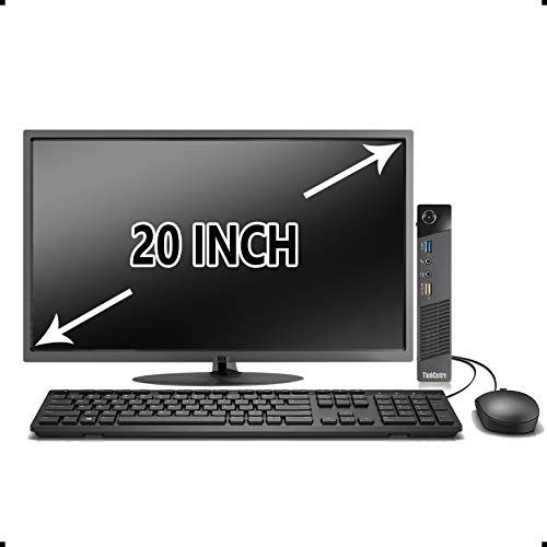  Amazon Renewed Lenovo ThinkCentre M83 Tiny Desktop PC Computer Package, Intel Quad Core i5-4590T, 8G, 256G SSD, USB 3.0, VGA, DP, 20 Inch LCD Monitor(Brands May Vary), Keyboard, Mouse, Win 10 Pro