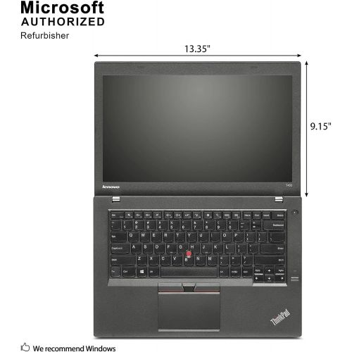  Amazon Renewed Lenovo ThinkPad T450 14in HD Business Laptop Computer, Intel Dual-Core i5-5300U Up to 2.9GHz, 8GB RAM, 256GB SSD, HDMI, 802.11ac WiFi, Bluetooth, Windows 10 Professional (Renewed)