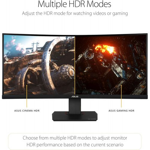  Amazon Renewed Asus TUF Gaming VG35VQ 35” Curved HDR Monitor 100Hz Uwqhd (3440 X 1440) 1ms FreeSync Eye Care DisplayPort HDMI USB HDR10 (Renewed)