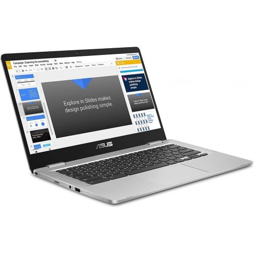  Amazon Renewed Asus C423NA Chromebook 14 Full HD FHD(1920x1080) Laptop (Intel Dual Core Celeron Processor N3350, 4GB DDR4 RAM, 32GB eMMC) Webcam, WiFi, Bluetooth, Type C, Google Chrome OS Silve