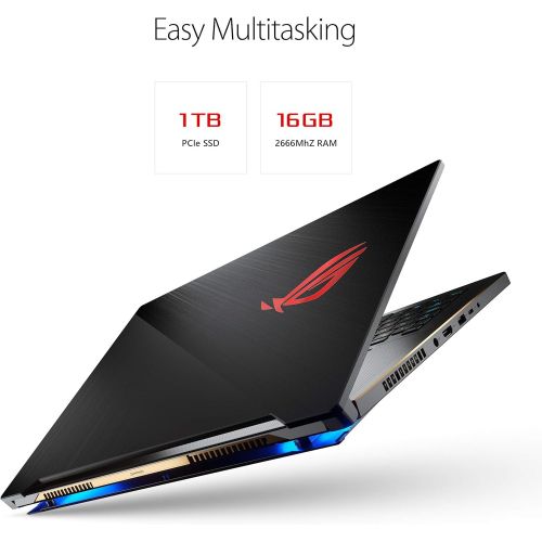  Amazon Renewed Asus ROG Zephyrus S GX701 Gaming Laptop, 17.3 inches 144Hz Pantone Validated Full HD IPS, GeForce RTX 2080, Intel Core i7 8750H CPU, 16GB DDR4, Windows 10 Pro GX701GX XS76 (Renewed