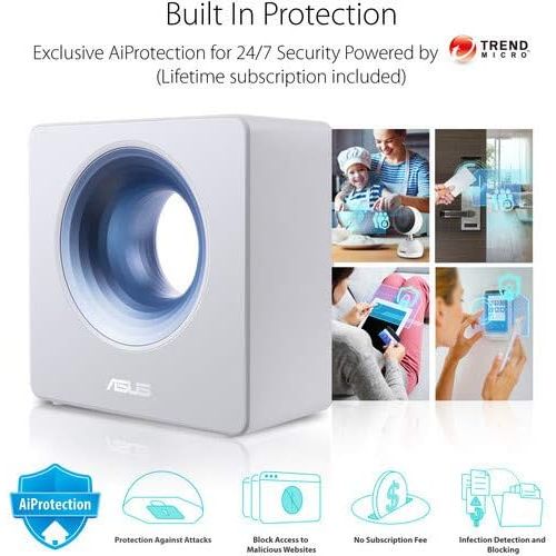  Amazon Renewed Asus Blue Cave AC2600 Dual Band Wireless Router for Smart Homes, Featuring Intel Wifi Technology and Aiprotection Network Security Powered by Trend Micro (Renewed)