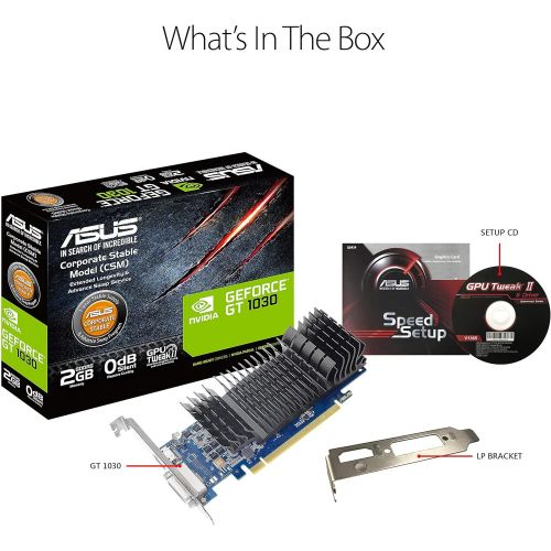  Amazon Renewed ASUS GeForce GT 1030 2GB GDDR5 HDMI DVI Graphics Card (GT1030 2G CSM) (Renewed)