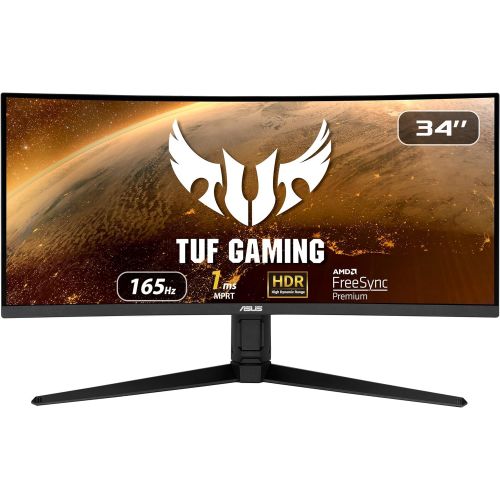  Amazon Renewed ASUS TUF Gaming VG34VQL1B 34 inches Curved HDR Monitor, WQHD (3440x1440), 165Hz, 1ms (Renewed)