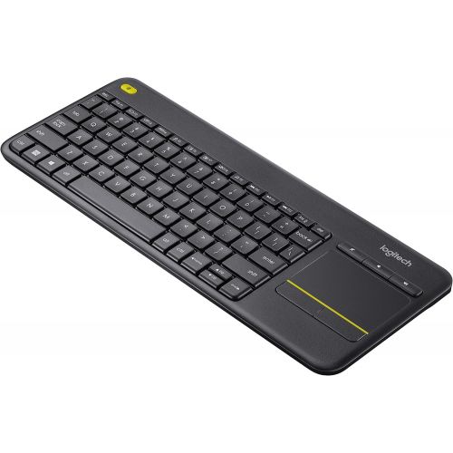  Amazon Renewed Logitech Wireless Touch Keyboard K400 Plus with Built-In Touchpad for Internet-Connected TVs (Renewed)