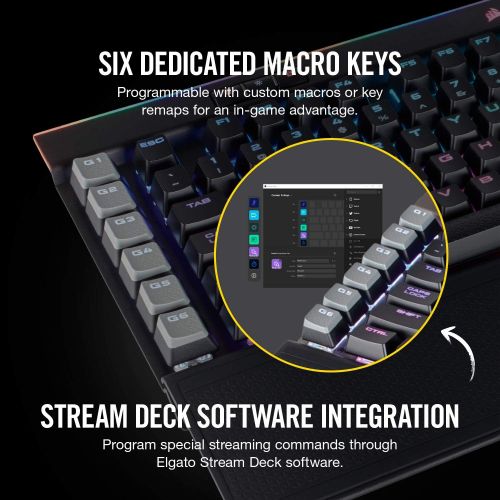  Amazon Renewed CORSAIR K95 RGB PLATINUM Mechanical Gaming Keyboard - USB Passthrough & Media Controls - Fastest Cherry MX Speed - RGB LED Backlit - Black Finish (Renewed)
