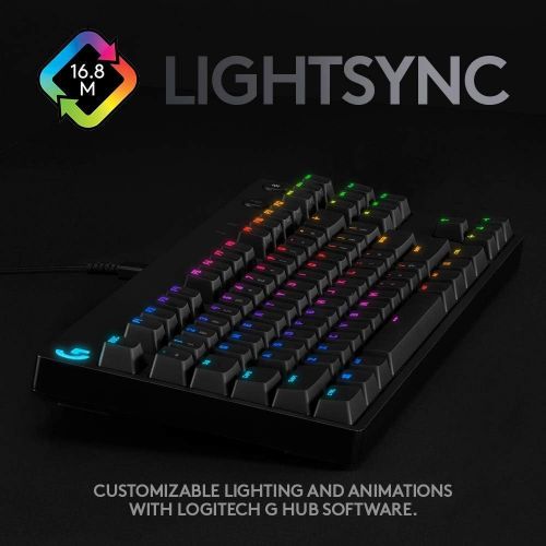  Amazon Renewed Logitech 920-009388 G Pro Mechanical Wired Gaming Keyboard GX Blue Clicky Switch + LIGHTSYNC RGB Backlit Keys (Renewed)