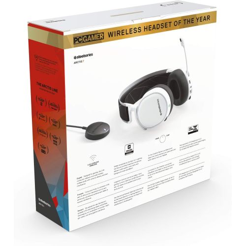  Amazon Renewed SteelSeries Arctis 7 (2019 Edition) Lossless Wireless Gaming Headset with DTS Headphone:X v2.0 Surround for PC and PlayStation 4 - White (Renewed)